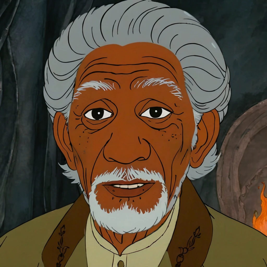 cartoon of Morgan Freeman in a scene from a Alternate History movie , in rankinbasshobbit style
<lora:add-detail-xl:0.65> <lora:rankinbasshobbit_styleXL_v.10.2-000004:0.8>