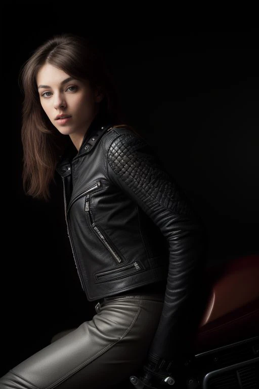 DEN_ashley_doll,
(riding a motorcycle:1.2) wearing (motorbike leathers:1.2), (riding a motorbike:1.2), (driving a motorbike:1.2), (motorcycle:1.1), traffic, leather trousers, leather jacket, motorcycle boots, leather gloves,
bokeh, f1.4, 40mm, photorealistic, raw, 8k, textured skin, skin pores, intricate details <lora:epi_noiseoffset2:1>, epiCRealism <lora:ClothingAdjuster3:-1.0>