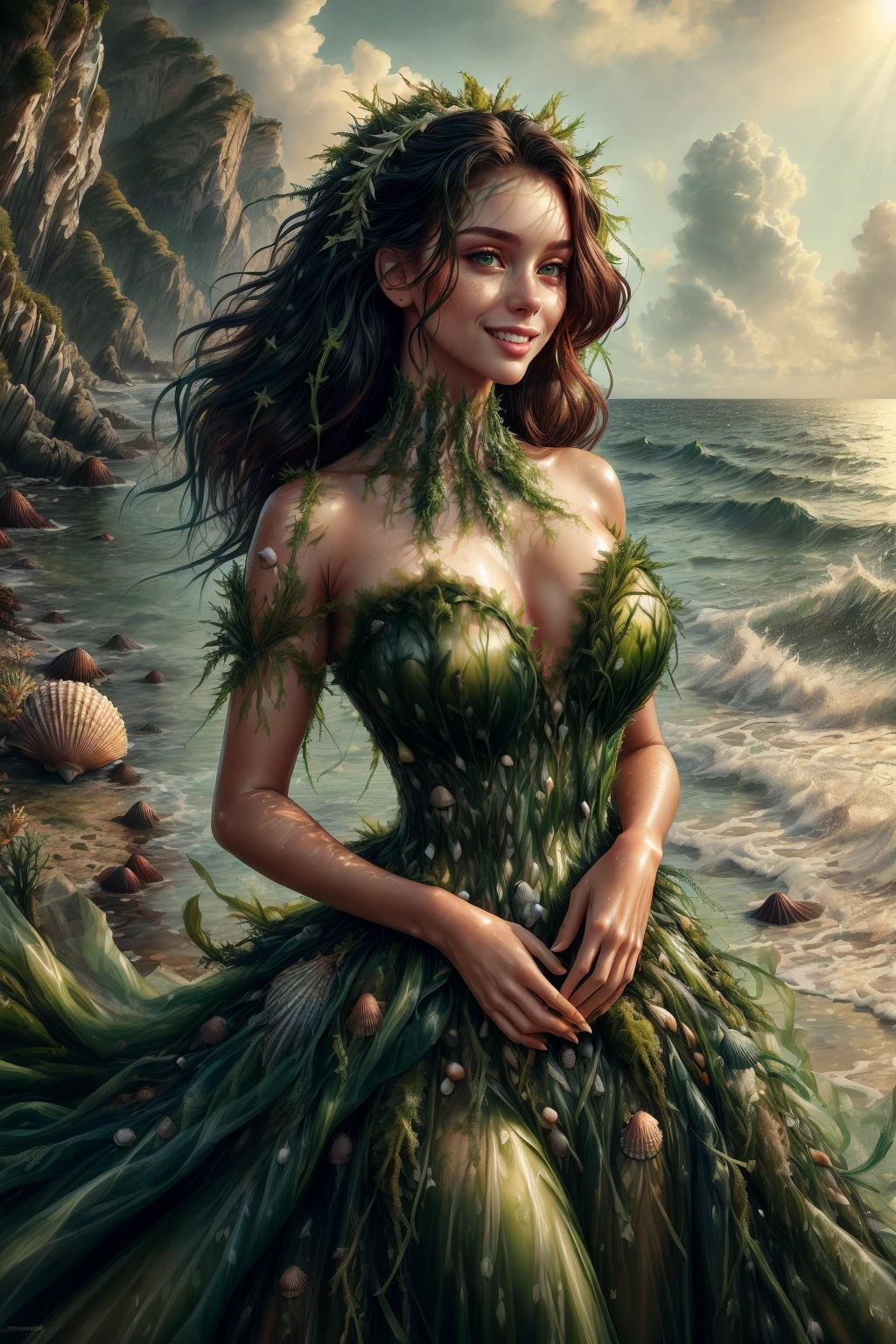 ((Masterpiece, best quality,edgQuality,photorealistic, hyper realistic,glossy,bimbo)),smile--,standing,posing for a picture,
edgSeaweed, a woman in a green dress ,wearing edgSeaweed_dress with seashells
<lora:edgSeaweedDressv1:0.8>