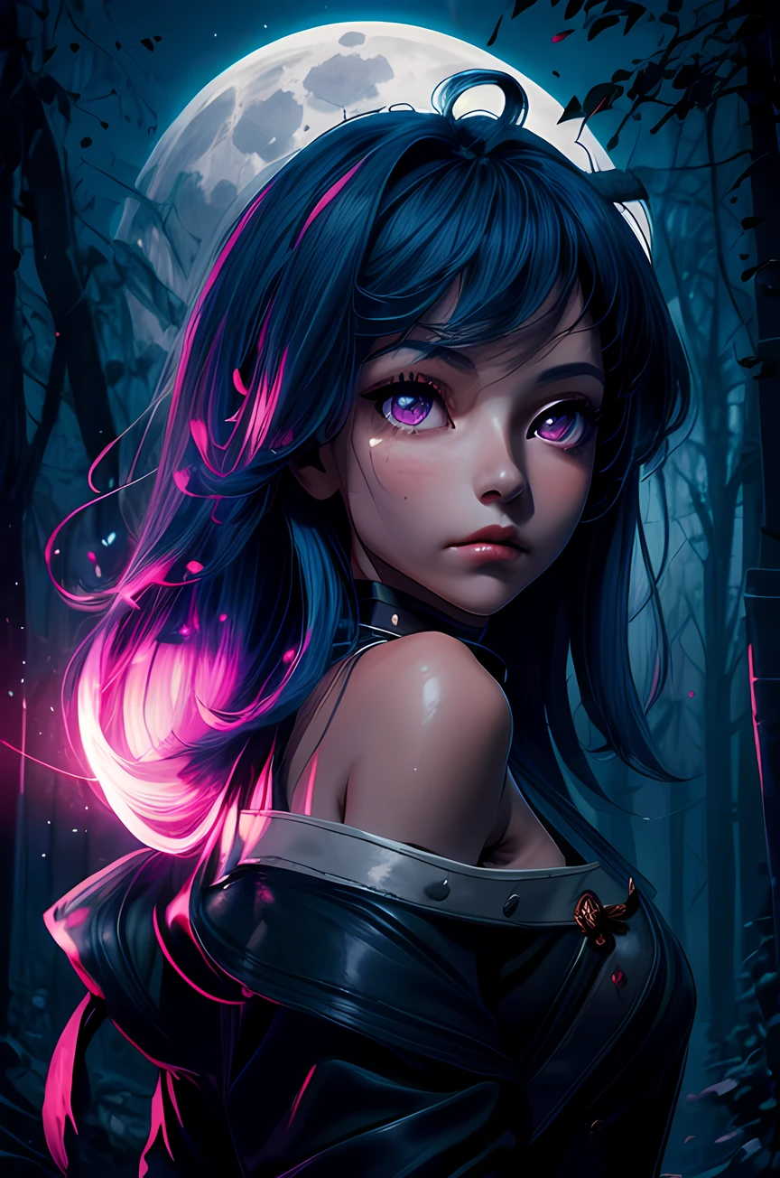 Chichi, blue hair, pink eyes,more_details:-1, more_details:0, more_details:0.5, more_details:1, more_details:1.5
beautiful, masterpiece, best quality, extremely detailed face, perfect lighting, DarkFantasy-700, moon, fog, full moon, scenery, torii, night, sky, tree, 1girl, long hair, outdoors, cloud, spirit, moonlight, mountain, glowing, nature, ghost, forest, cloudy sky, night sky,