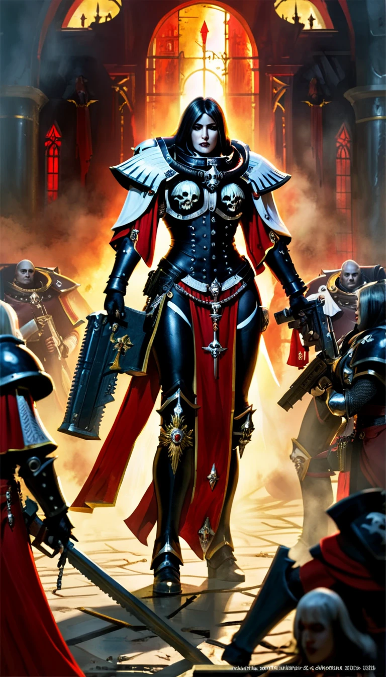 breathtaking Adepta Sororitas, vivid, epic, cinematic scene, scenery, detailed background, masterpiece, best quality, high quality, absurdres <lora:adepta_sororitas_xl_v1:1> . award-winning, professional, highly detailed