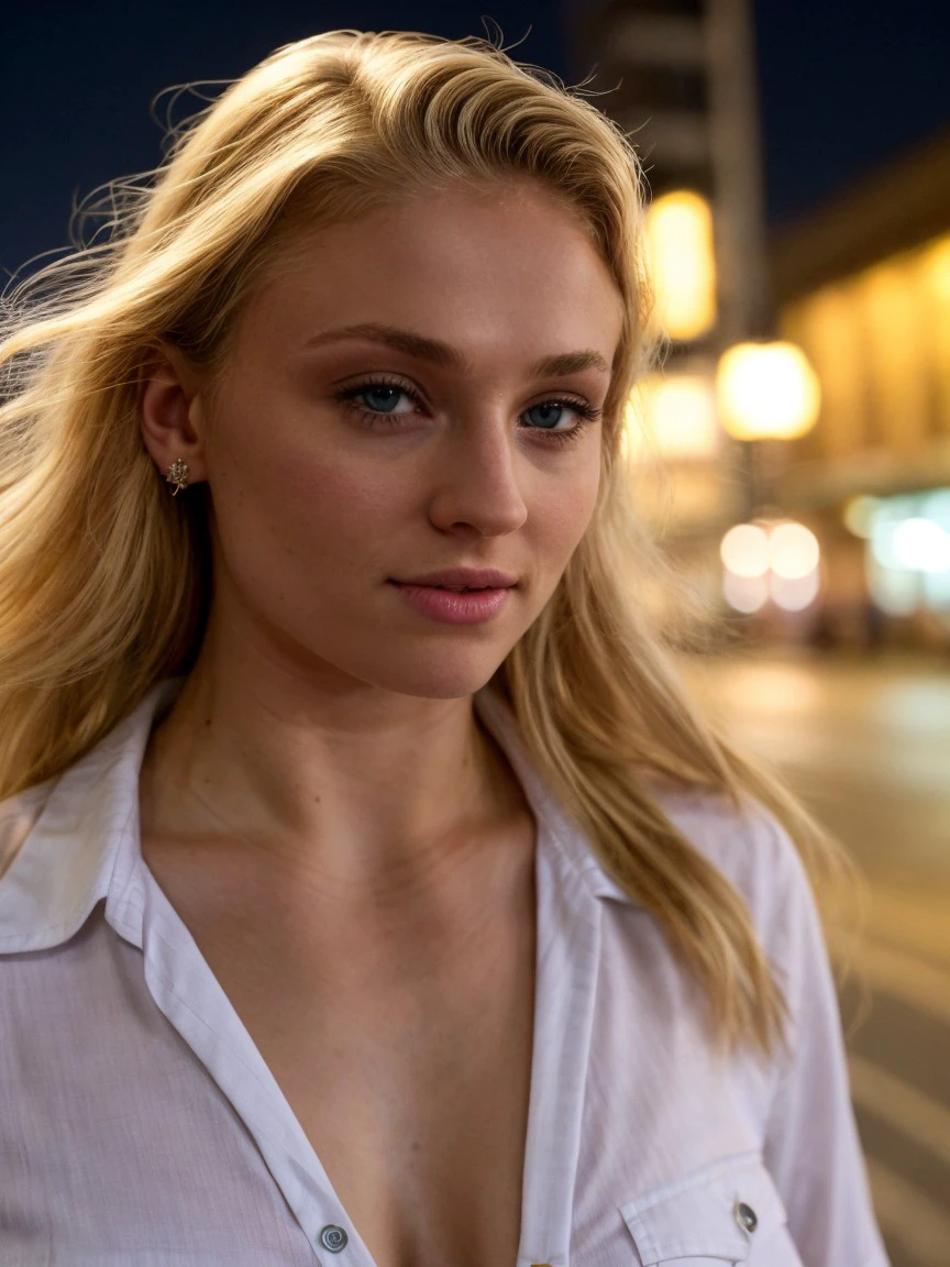 <lora:sptrn2-24:1> a photo of sptrn ,blonde hair, long wavy hair, wearing shirt ,close-up, masterpiece, city street, neon lights,extreme dof,bokeh <lora:add_detail:1> (add_detail:1.3)