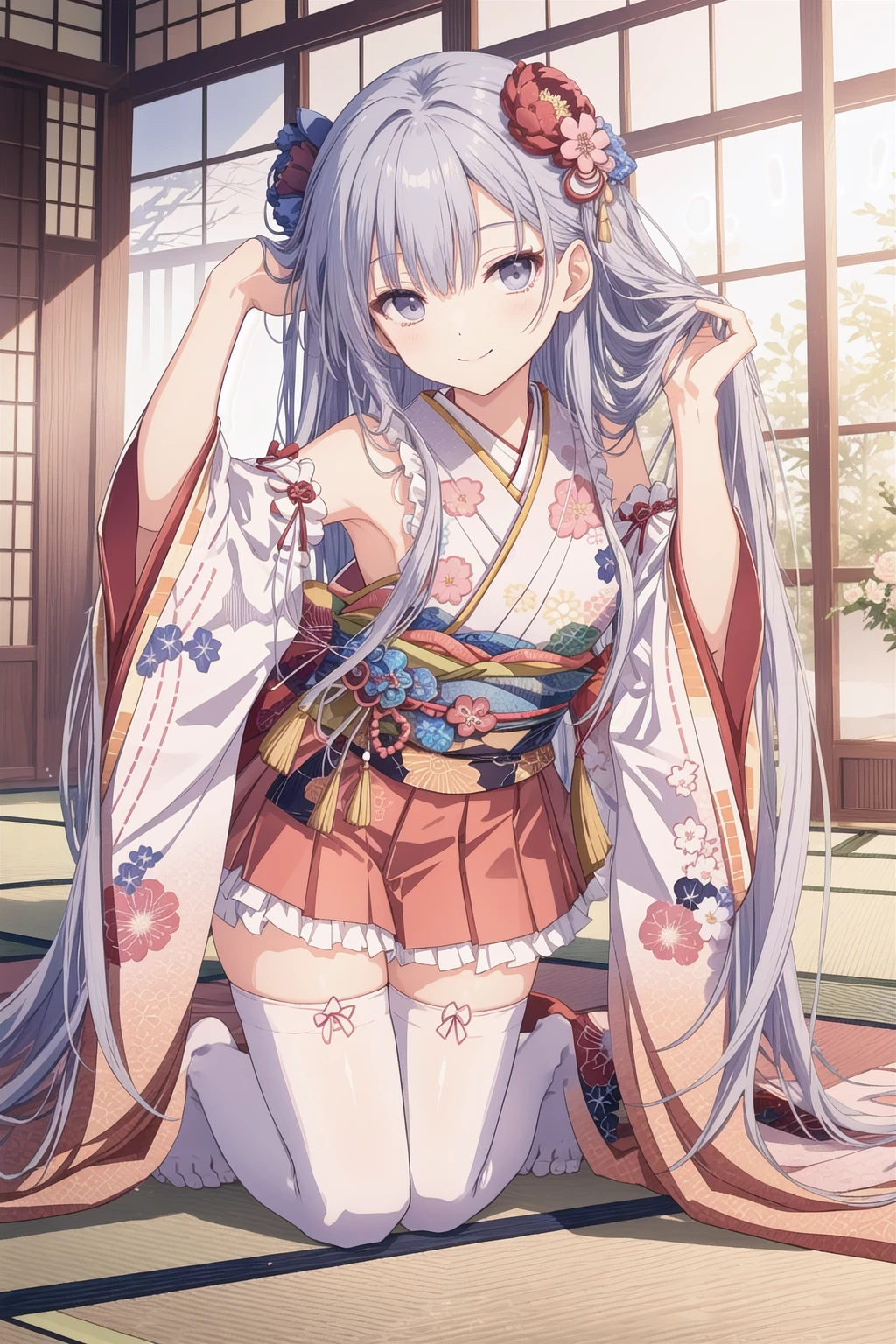 (best quality, masterpiece), 1 girl, centaur, It takes, Japanese , kimono, belly button t-shirt, 아름다운 소녀 perfect wolf photo, perfect wolf photo