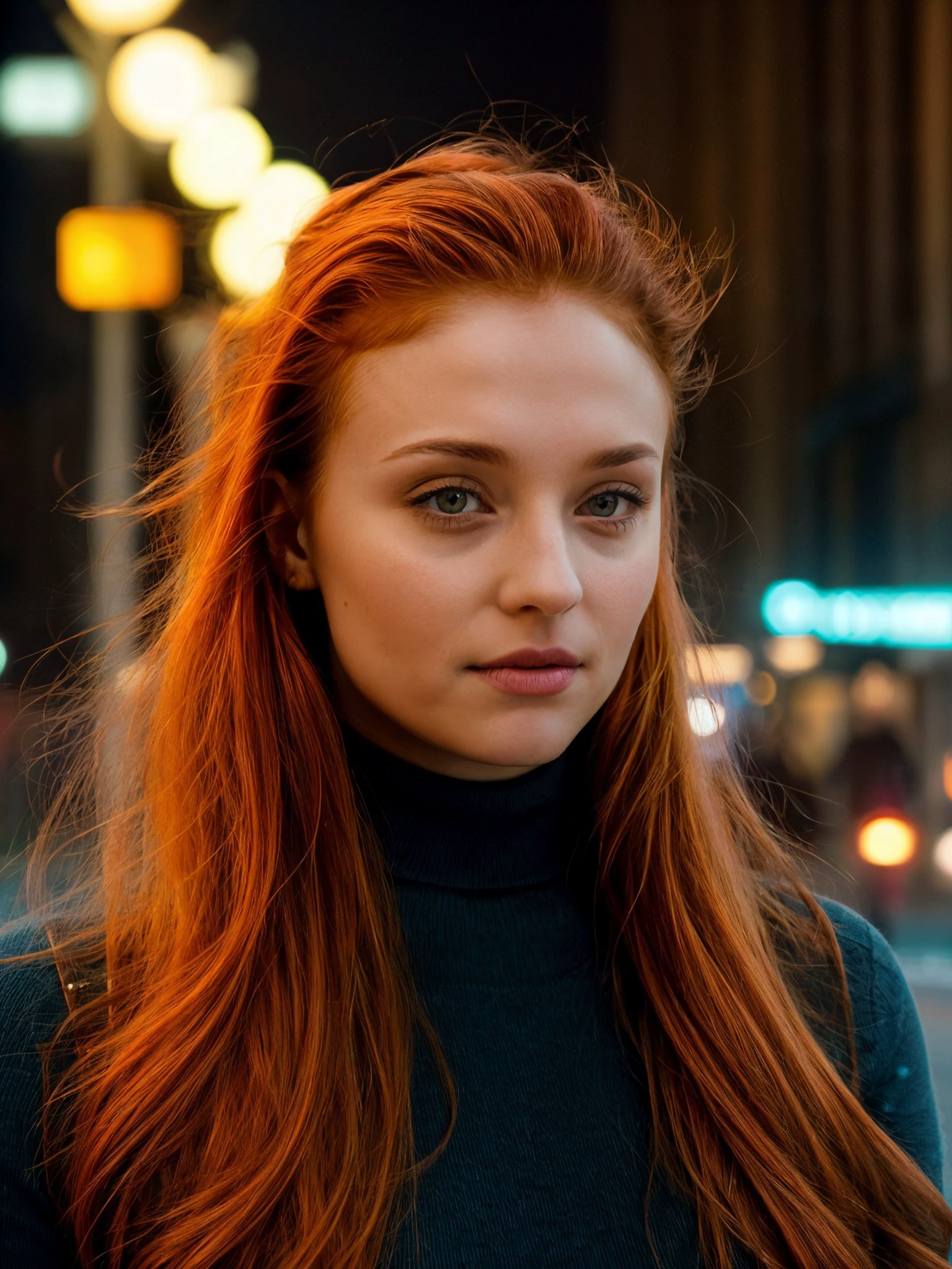 <lora:sptrn2-24:1> a photo of sptrn ,red hair, long wavy hair, wearing turtleneck sweater,close-up, masterpiece, city street, neon lights,extreme dof,bokeh <lora:add_detail:1> (add_detail:1.3)