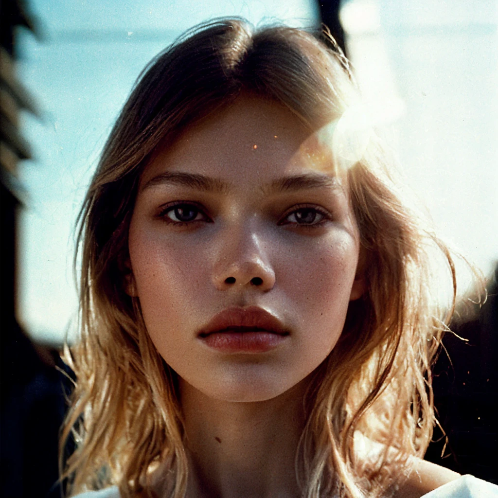analog photo by Ilford Delta 3200,closeup photo in beam of sunlight, strait line of light on face of gorgeous goddess sasha luss