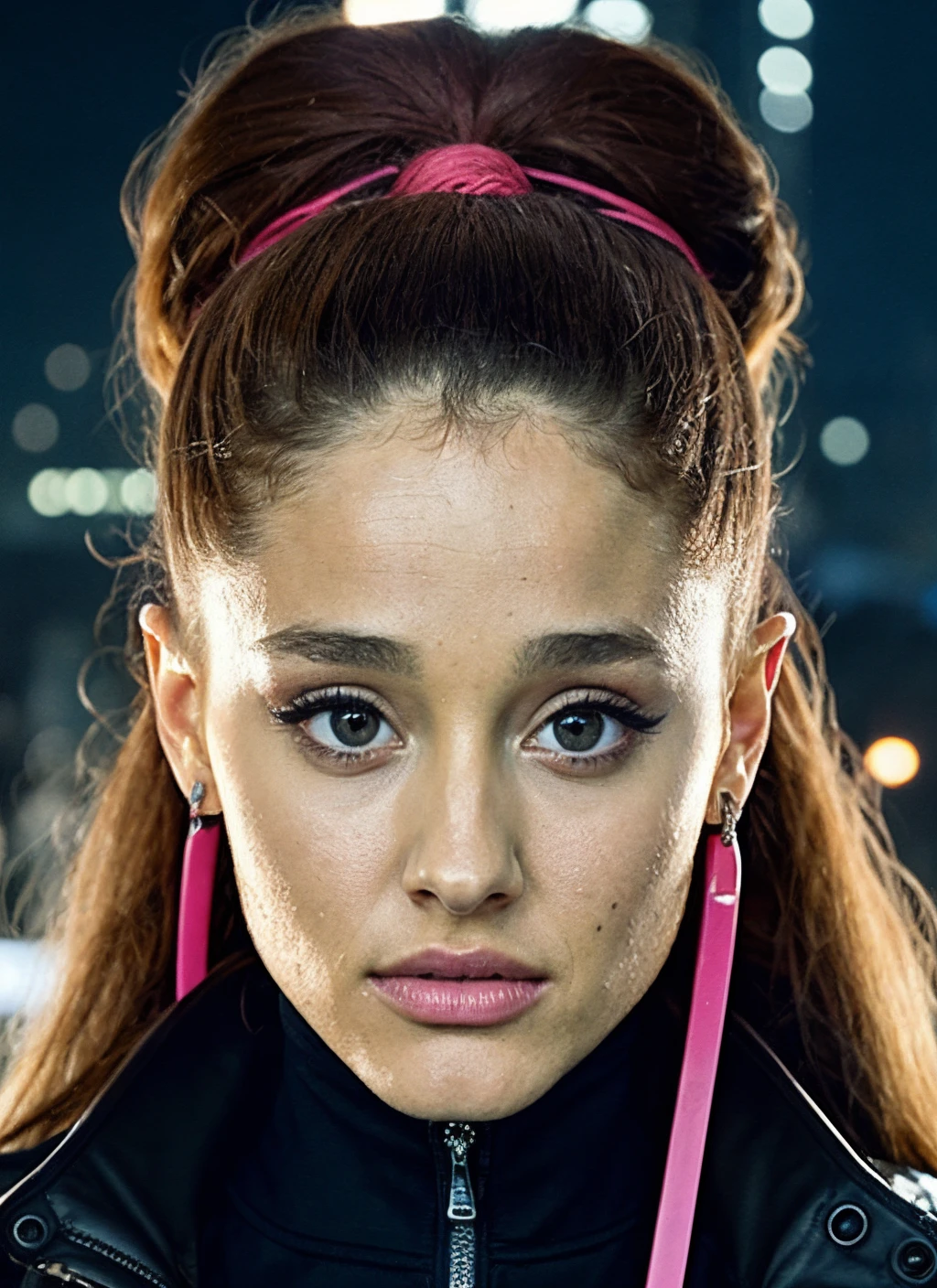 detailed film still of portrait neon operator sks woman in the movie blade runner, messy ponytail, cyberpunk futuristic, neon, reflective puffy coat, decorated with traditional japanese by smail inceoglu dragan bibin hans thoma greg rutkowski alexandros pyromallis nekro, illustrated, perfect face, fine details, realistic shaded, fine - face, pretty face
<lora:skin_slider_v2_1_FACE:0.7> ((metart))
ariana grande <lora:lora-small-ariana-grande-v1:0.2> <lora:locon_arianagrande_v1_from_v1_64_32:0.4> arianagrande-ti