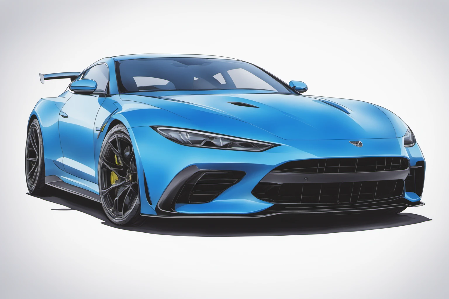 colored marker rendering of a sports car, concept art, sporty, fast, high performance, ((symmetric-design)), crisp lines, sketch, illustration, illustrative, marker drawing, expressive strokes, graphic, sharp, crisp, in-focus, uncropped, high-quality <lora:MercedesAGTGTCoupe:0.9>