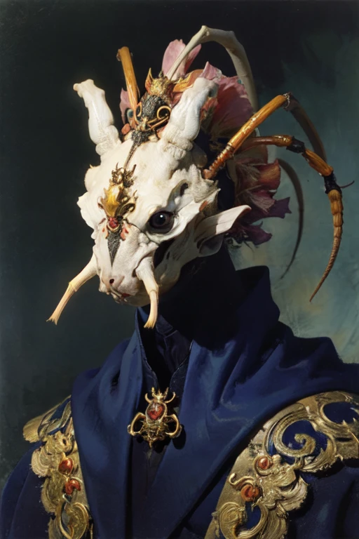 inem,the upper part of the body,Humanoid monster,<lora:Humanoid monster A:0.9>,(no humans:1.1),ant,insects,arthropod,white,starry_sky,small eyes,no eyes,