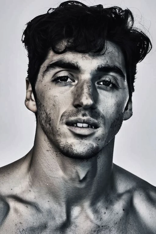 Mathieu Demy a man <lora:Taylor-Zakhar-Perez_Mathieu-Demy:0.9> as boxer, shirtless, realistic body,