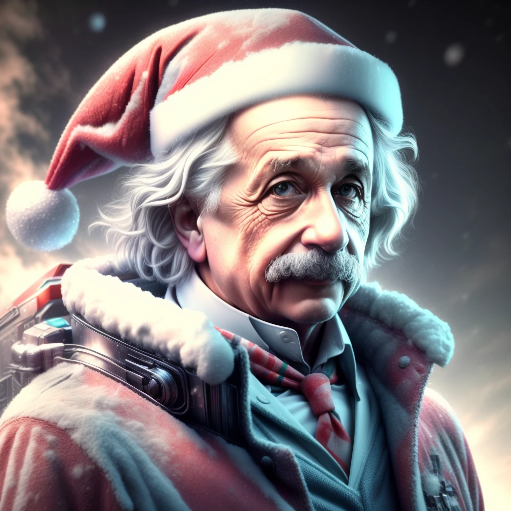 <lora:add_detail:0.8>,
<lora:XmasTech-20:0.8>, scifi, XmasTech,
man , Albert Einstein, <lora:Albert Einstein:0.8> , scientist coat,