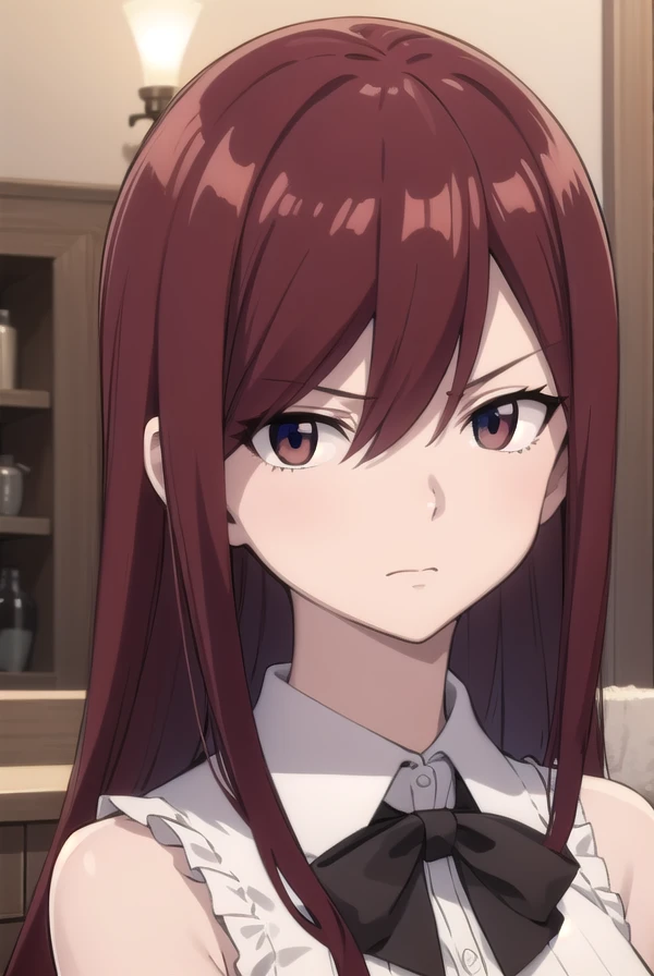 erzascarlet, <lora:erza scarlet v2-lora-nochekaiser:1>,
erza scarlet, long hair, (red hair:1.5), hair between eyes, (brown eyes:1.7),
BREAK skirt, shirt, bow, boots, sleeveless, sleeveless shirt, tattoo, white shirt, frills,
BREAK indoors, guild, bar,
BREAK looking at viewer,
BREAK <lyco:GoodHands-beta2:1>, (masterpiece:1.2), best quality, high resolution, unity 8k wallpaper, (illustration:0.8), (beautiful detailed eyes:1.6), extremely detailed face, perfect lighting, extremely detailed CG, (perfect hands, perfect anatomy),