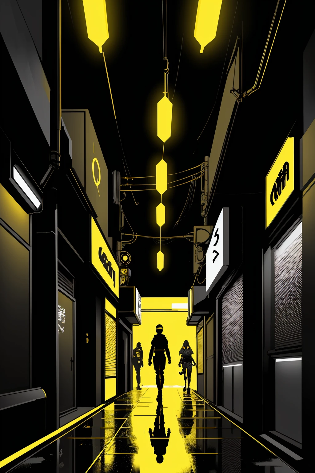 CS-YBF dark scifi cyberpunk neon nightclub entrance, dirty sidewalks, from below
(anime illustration) (best quality) (lineart) (intricate details) (cinematic lighting) (sharp focus)
