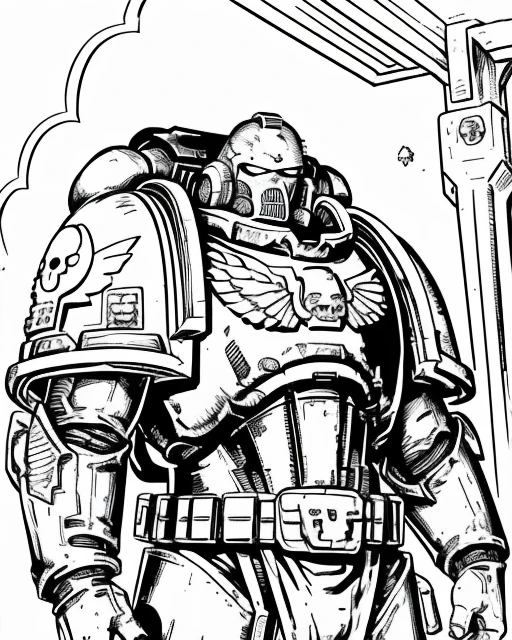 ink drawing, imperial space marine, from below, epic armour <lora:Gaz_Ink_Test:1> <lora:zwaha:1>