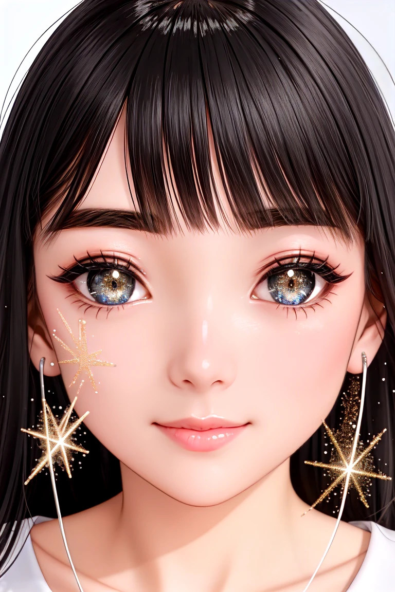 a transparent liquid splash with close up face focus of wife with liquid goo with glitter, let me take a selfie