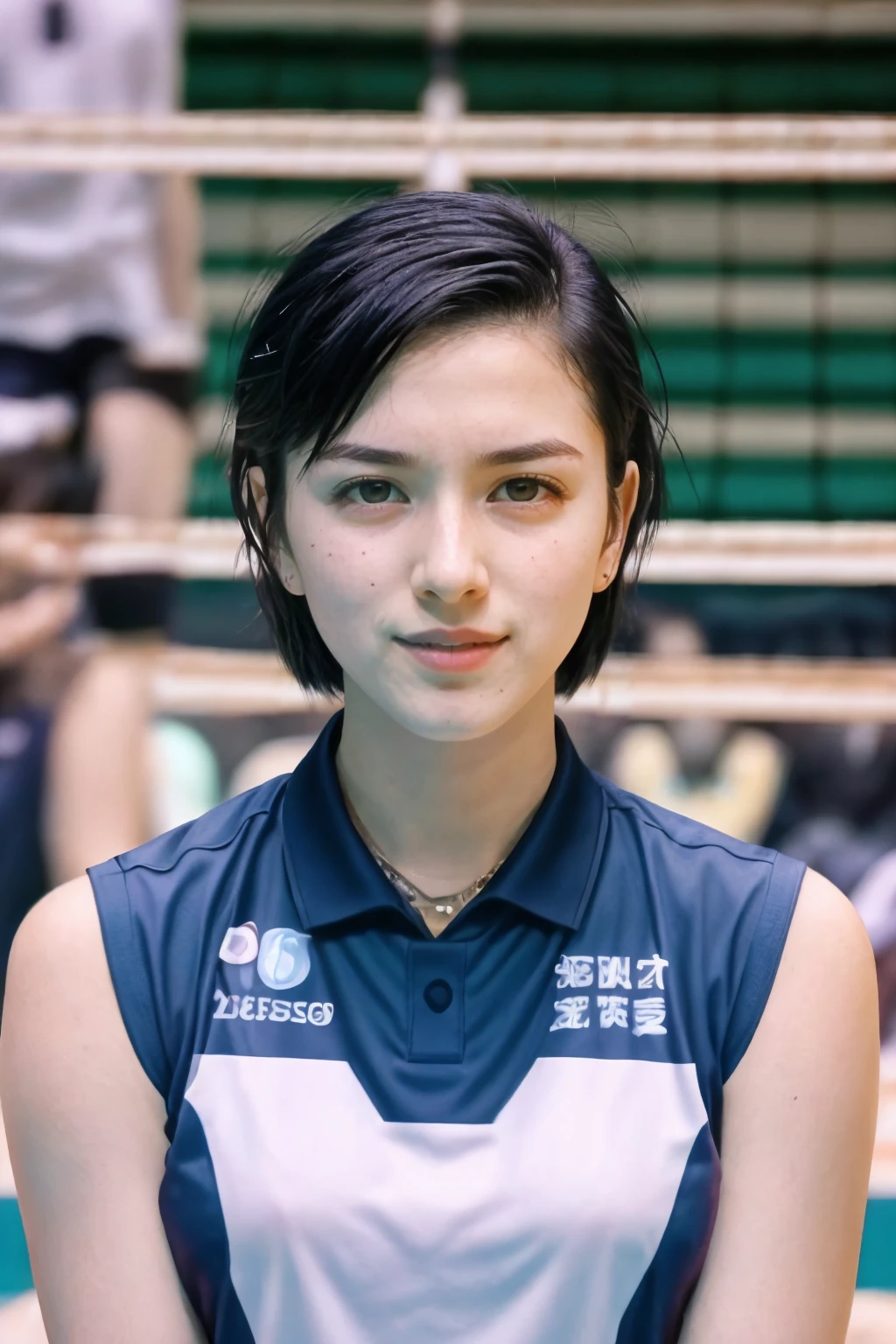 analog film photo sports photography of 1girl, ((frustrated)), detailed skin, ((short black hair)), ((smile512)), ((( <lora:VolleyballUniform_v20LyCORIS:0.8> volleyball uniform))). (((dynamic pose))), ((inside volleyball stadium:1.5)), taken with Fujifilm X-T3 with 50mm f1.5 lens, pink pastel colored theme in style of wes anderson, <lora:PAseer-SD15-LCM Quick:1> <lora:ReaLora:.2> <lora:KRA_-_Lee_Da-Hyeon:1> leedahyeon . faded film, desaturated, 35mm photo, grainy, vignette, vintage, Kodachrome, Lomography, stained, highly detailed, found footage