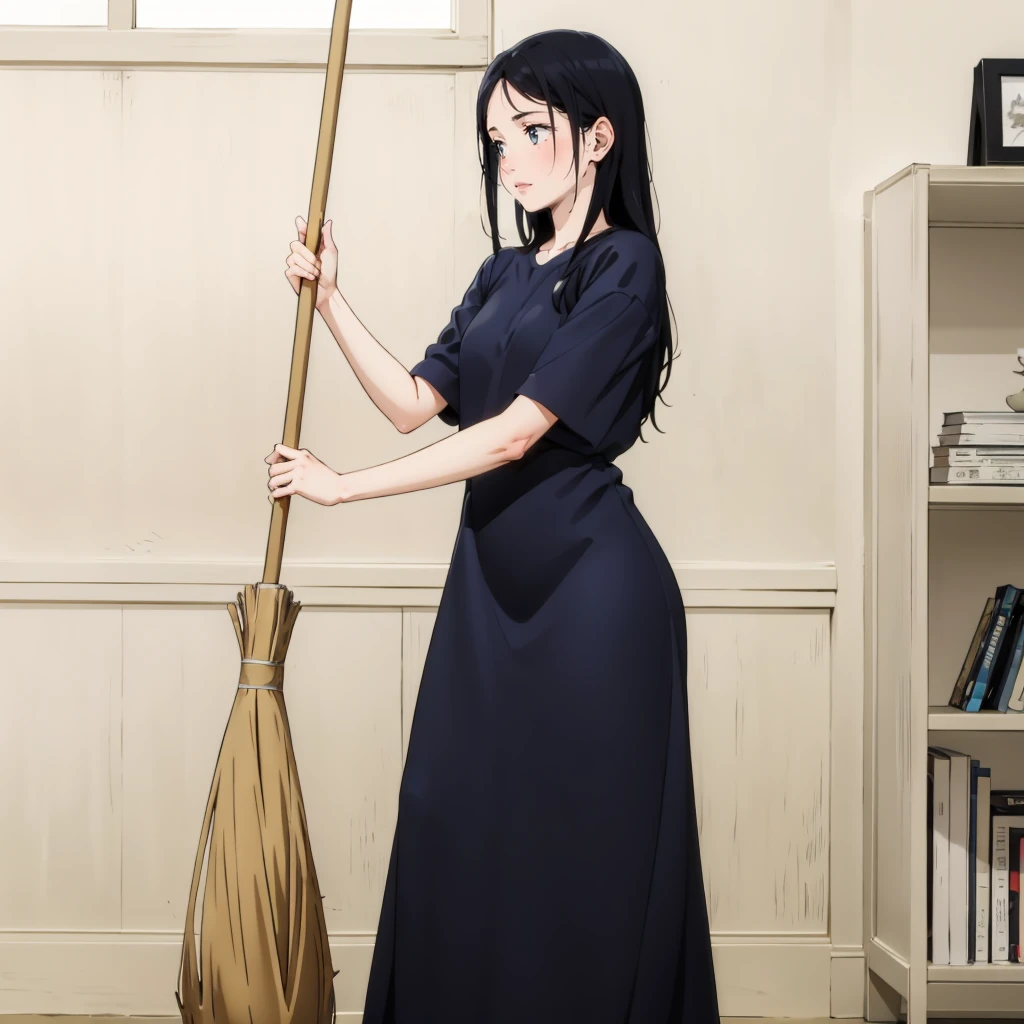 <lora:broom003:0.7>,
broom,holding,cleaning,
1girl,longhair,black hair,long_dress,