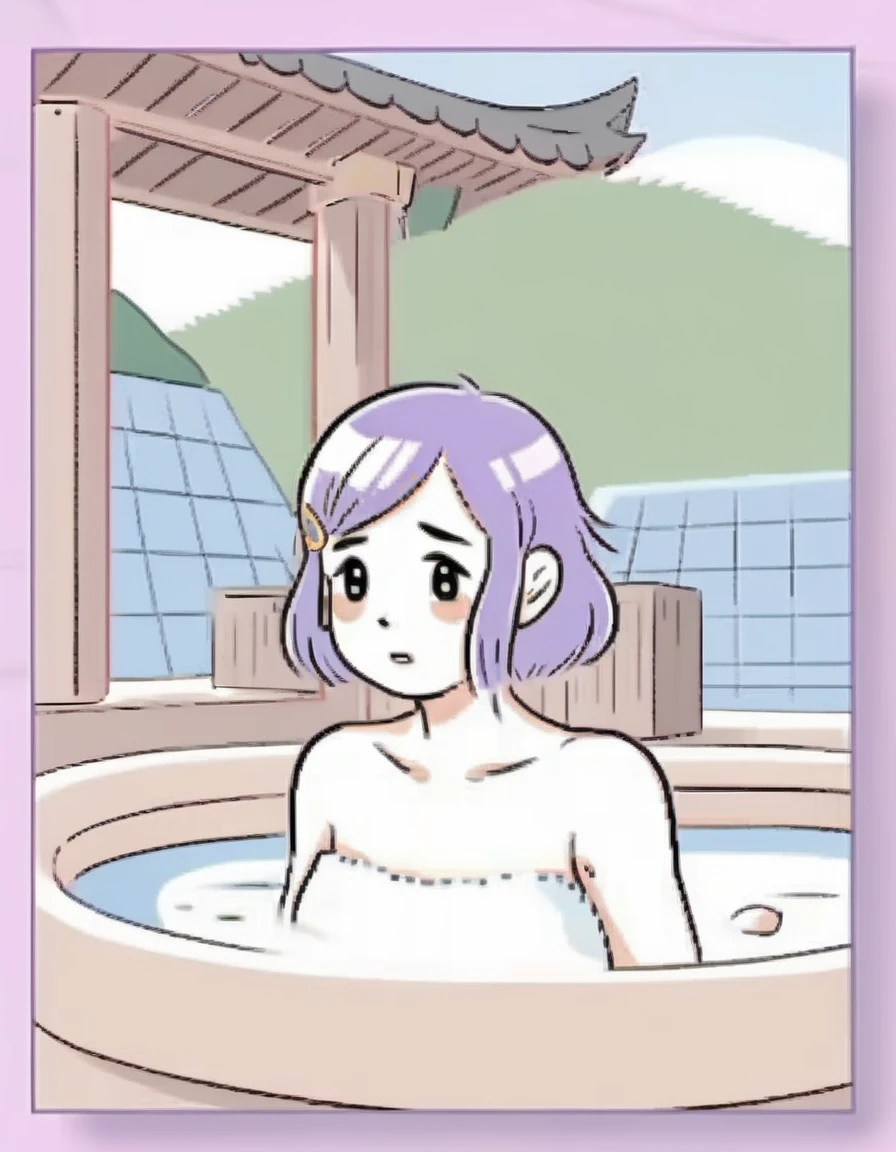 Nami nude inside of a bathroom, putting her left index finger inside of her pussy