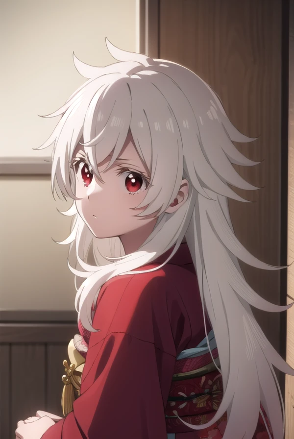 summertimehaine, <lora:summertime haine s1-lora-nochekaiser:1>,
haine, long hair, bangs, (red eyes:1.3), white hair,
BREAK japanese clothes, kimono, red kimono,
BREAK indoors,
BREAK looking at viewer,
BREAK <lyco:GoodHands-beta2:1>, (masterpiece:1.2), best quality, high resolution, unity 8k wallpaper, (illustration:0.8), (beautiful detailed eyes:1.6), extremely detailed face, perfect lighting, extremely detailed CG, (perfect hands, perfect anatomy),