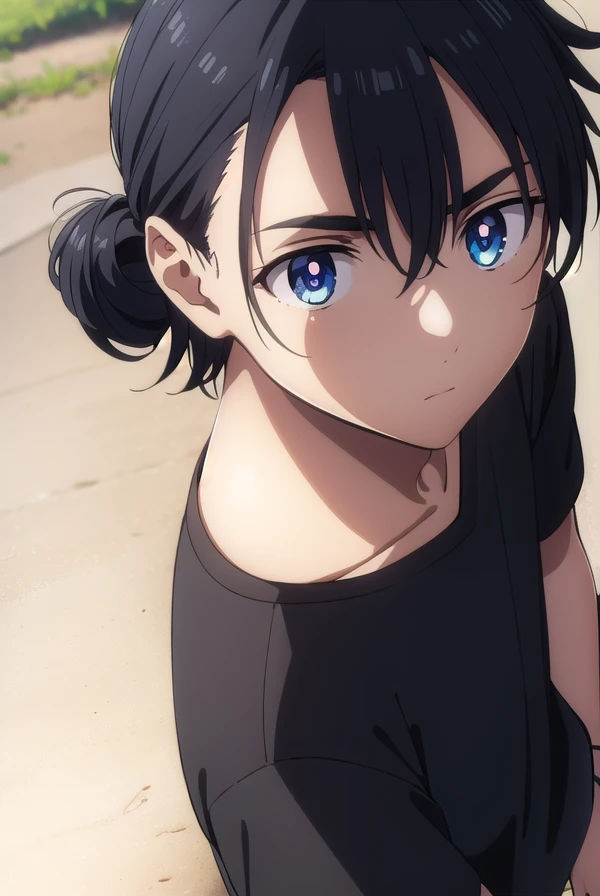 shinpeiajiro, <lora:shinpei ajiro s1-lora-nochekaiser:1>,
shinpei ajiro, black hair, hair between eyes, male focus, blue eyes,
BREAK short sleeves, pants, black shirt, t-shirt,
BREAK outdoors,
BREAK looking at viewer,
BREAK <lyco:GoodHands-beta2:1>, (masterpiece:1.2), best quality, high resolution, unity 8k wallpaper, (illustration:0.8), (beautiful detailed eyes:1.6), extremely detailed face, perfect lighting, extremely detailed CG, (perfect hands, perfect anatomy),