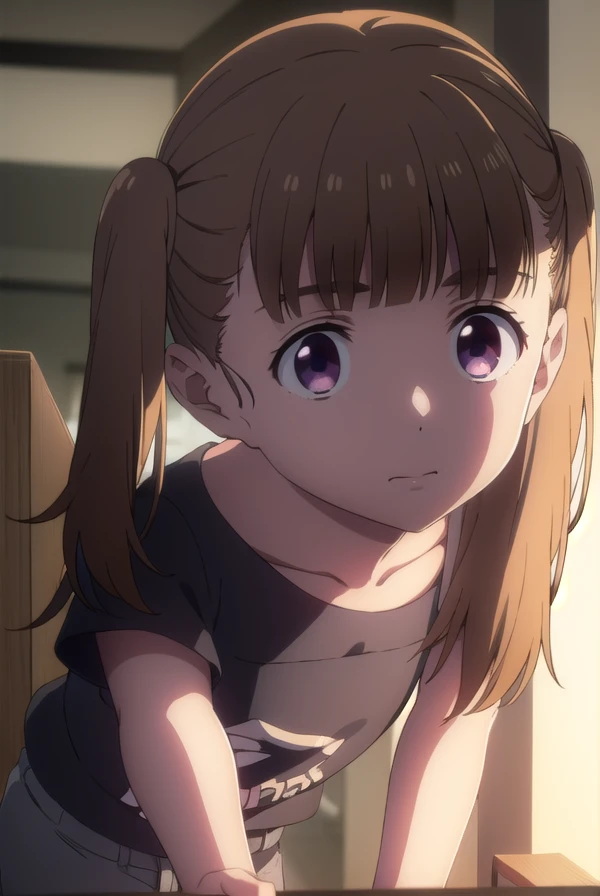 shiorikobayakawa, <lora:shiori kobayakawa s1-lora-nochekaiser:1>,
shiori kobayakawa, bangs, brown hair, twintails, (purple eyes:1.1), blunt bangs, empty eyes,
BREAK short sleeves, pants, black shirt, t-shirt,
BREAK outdoors,
BREAK looking at viewer,
BREAK <lyco:GoodHands-beta2:1>, (masterpiece:1.2), best quality, high resolution, unity 8k wallpaper, (illustration:0.8), (beautiful detailed eyes:1.6), extremely detailed face, perfect lighting, extremely detailed CG, (perfect hands, perfect anatomy),