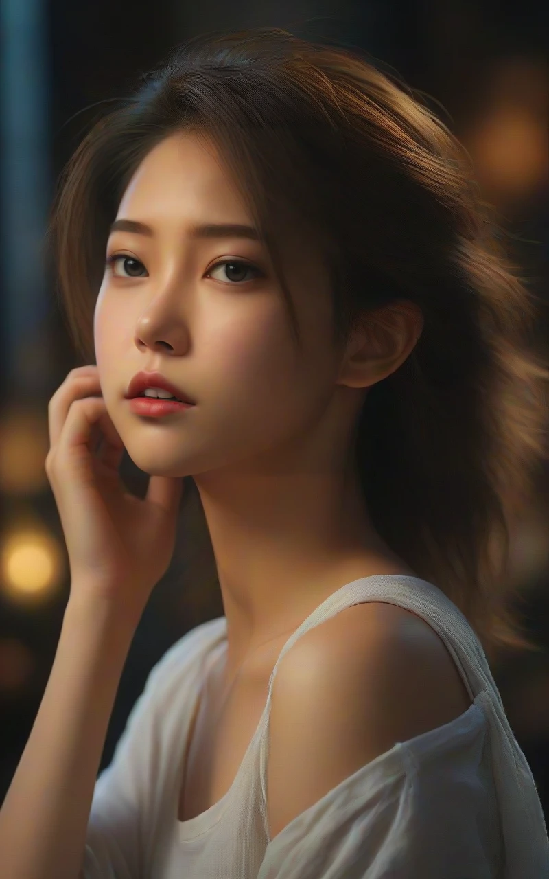 UHD, 4k, ultra detailed, cinematic, a photograph of (masterpiece,best quality,ultra high res:1.1),exquisite face,skin texture,(photo-realistic:1.1),
1girl,20yo,side_light,
<lora:EasyFix>,(overfit style:1.3),arm_behind_head,<lora:fengmumu_XL_0_:1>, fengmumu,, epic, beautiful lighting, inpsiring