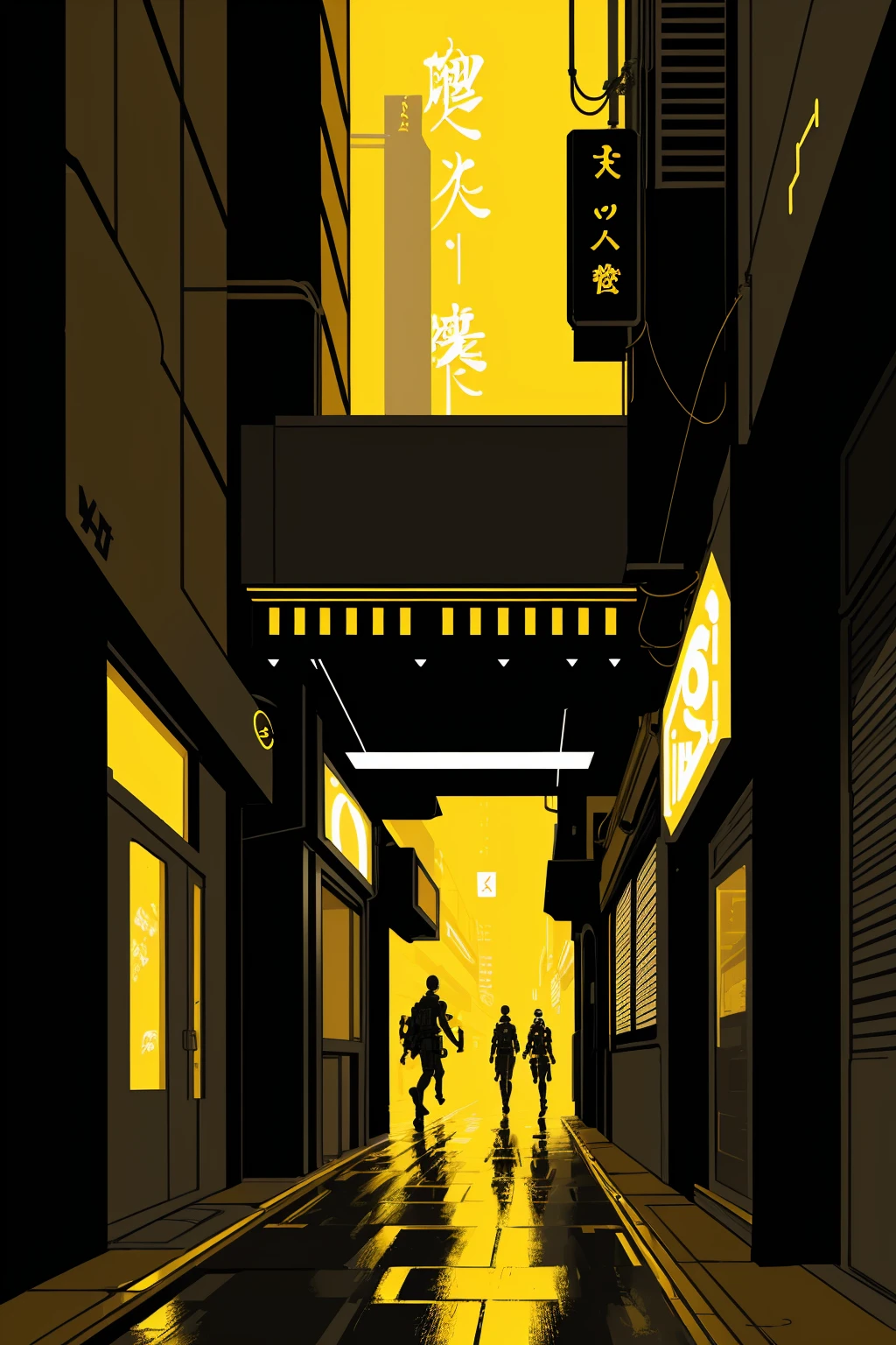 CS-YBF dark scifi cyberpunk neon nightclub entrance, dirty sidewalks, from below
(anime illustration) (best quality) (lineart) (intricate details) (cinematic lighting) (sharp focus)