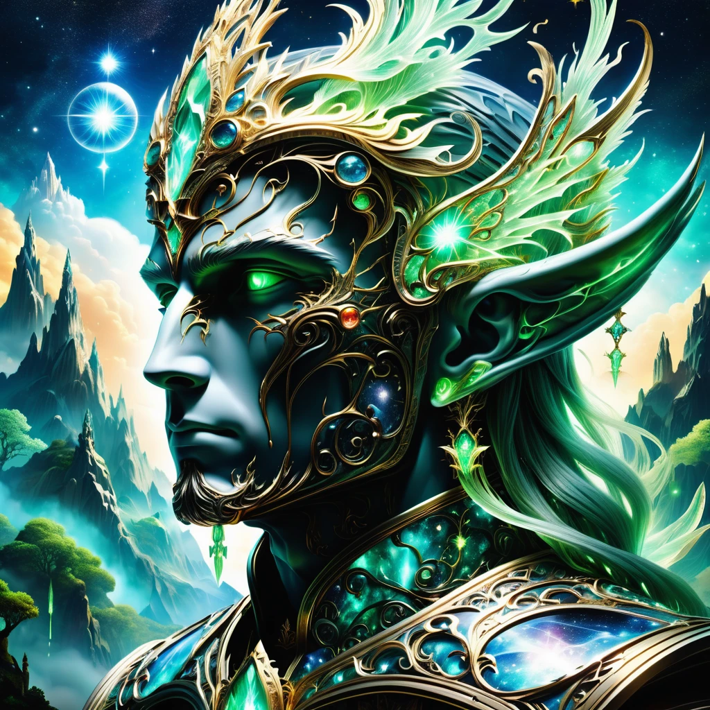 hyper detailed masterpiece, dynamic, awesome quality,DonM3lv3sXL astral heavenly realm <lora:DonM3lv3sXL-000005:0.85>