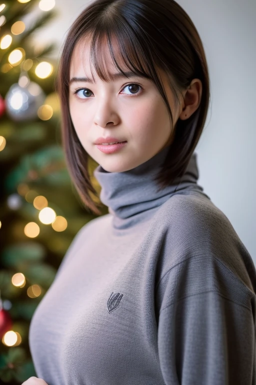 1girl,(wearing a turtleneck sweater),(winter jacket),(RAW photo, best quality), (realistic, photo-realistic:1.4), masterpiece, an extremely delicate and beautiful, extremely detailed, 2k wallpaper, Amazing, finely detail, extremely detailed CG unity 8k wallpaper, ultra-detailed, highres, soft light, beautiful detailed girl, extremely detailed eyes and face, beautiful detailed nose, beautiful detailed eyes,cinematic lighting,snow scenery,fireplace,(christmas tree,christmas decorations:1.2),perfect anatomy,
<lora:iinumaai_lora:0.8>,(short hair)