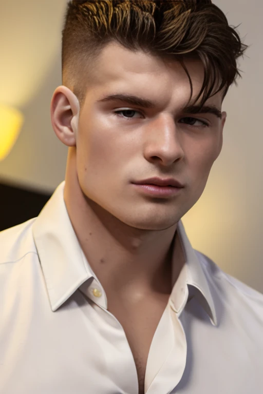 <lora:malikdv9:1> malikd, professional studio quality modeling headshot, 4K, simple background, dramatic lighting, shirt, ultra realistic photograph, professional art, by Gucci photographer.