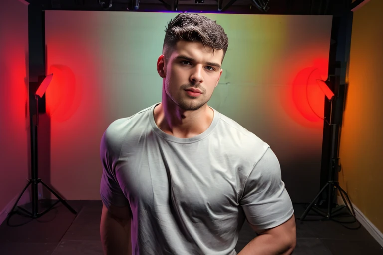 <lora:malikdv9:0.9> malikd, short hair, black hair, facial hair, professional studio quality modeling headshot, 4K, simple background, dramatic lighting, shirt, ultra realistic photograph, professional art, by Gucci photographer.