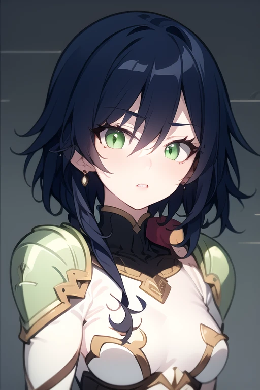 1 girl, <lora:Fabia_Sheen_Bakugan_Gundalian_invaders:1.2>, Fabia_Sheen_Castle_kight, blue_hair, long_hair, green_eyes, pink ear rings, white_bodysuit, yellow_lining, deep_red_padding, popped collar, shoulder_pads, gloves, boots,, best quality, highly detailed, masterpiece, ( bad_prompt_version2:0.6), best quality, highres, 4k, ultra-detailed, beautiful detailed face, beautiful detailed eyes