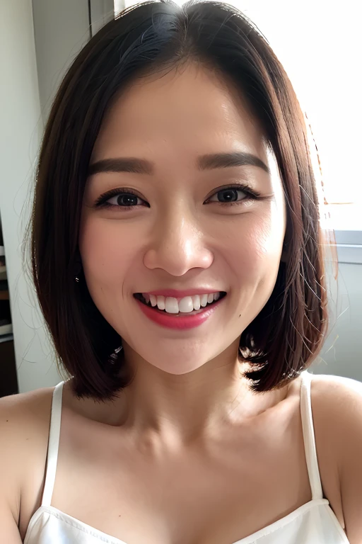 ãã¹ã¿ã¼ãã¼ã PHOTOREALISTIC REALISTIC,masterpiece,best quality,highres,ultra detailed,8k,(point-of-view:1.5),1woman,looking at viewer,upper teeth,smile,day,indoors, <lora:chenqiaoenAlexnsfw:0.7>