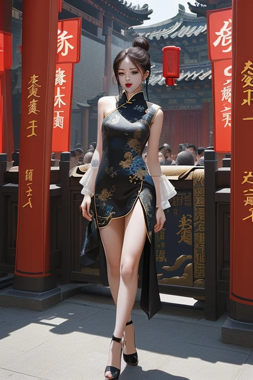<lora:æ¥æ¥å¨äºº-000012:1>,shanghai city god temple,here is a hot girl in the united states,fashionable,