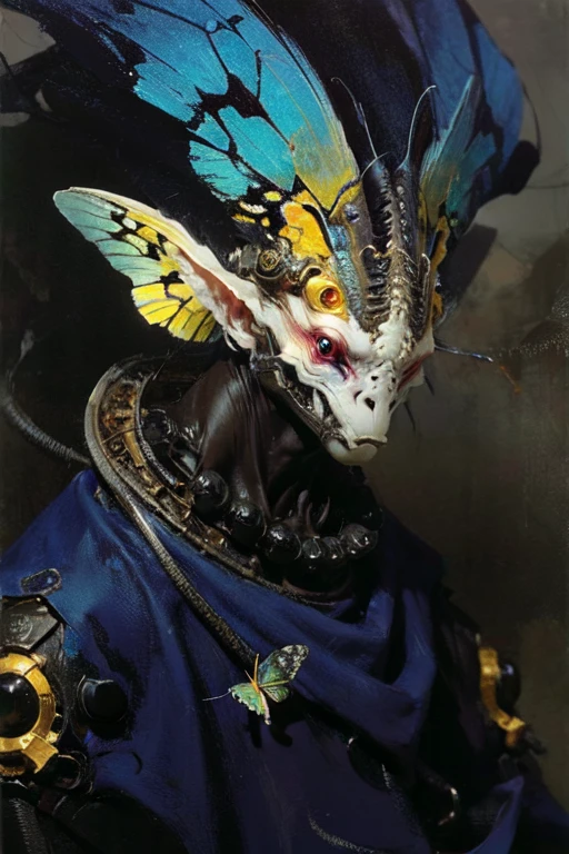 inem,<lora:Humanoid monster B:1.8>,Humanoid monster,no humans,(machine:1.2),(butterfly:1.1),