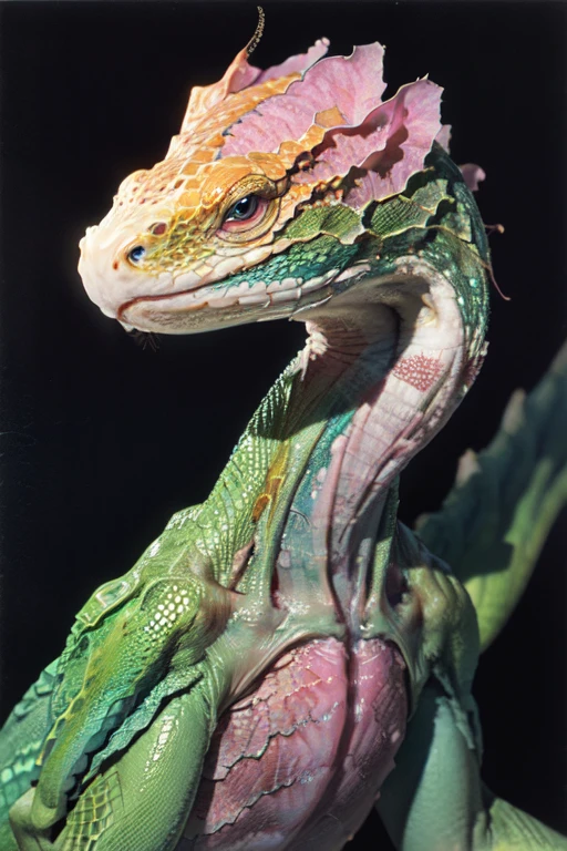 inem,<lora:Humanoid monster B:1.6>,Humanoid monster,(no humans:1.1),starry_sky,white,full body pink,lizard,(smooth scales:1.1),(upper_body),pink scales,