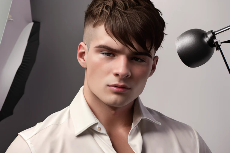 <lora:malikdv9:1> malikd, professional studio quality modeling headshot, 4K, simple background, dramatic lighting, shirt, ultra realistic photograph, professional art, by Gucci photographer.