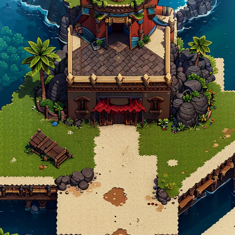 ((masterpiece,best quality)), <lora:Sea_of_Stars:0.8>, no humans, scenery, top down view, castle,