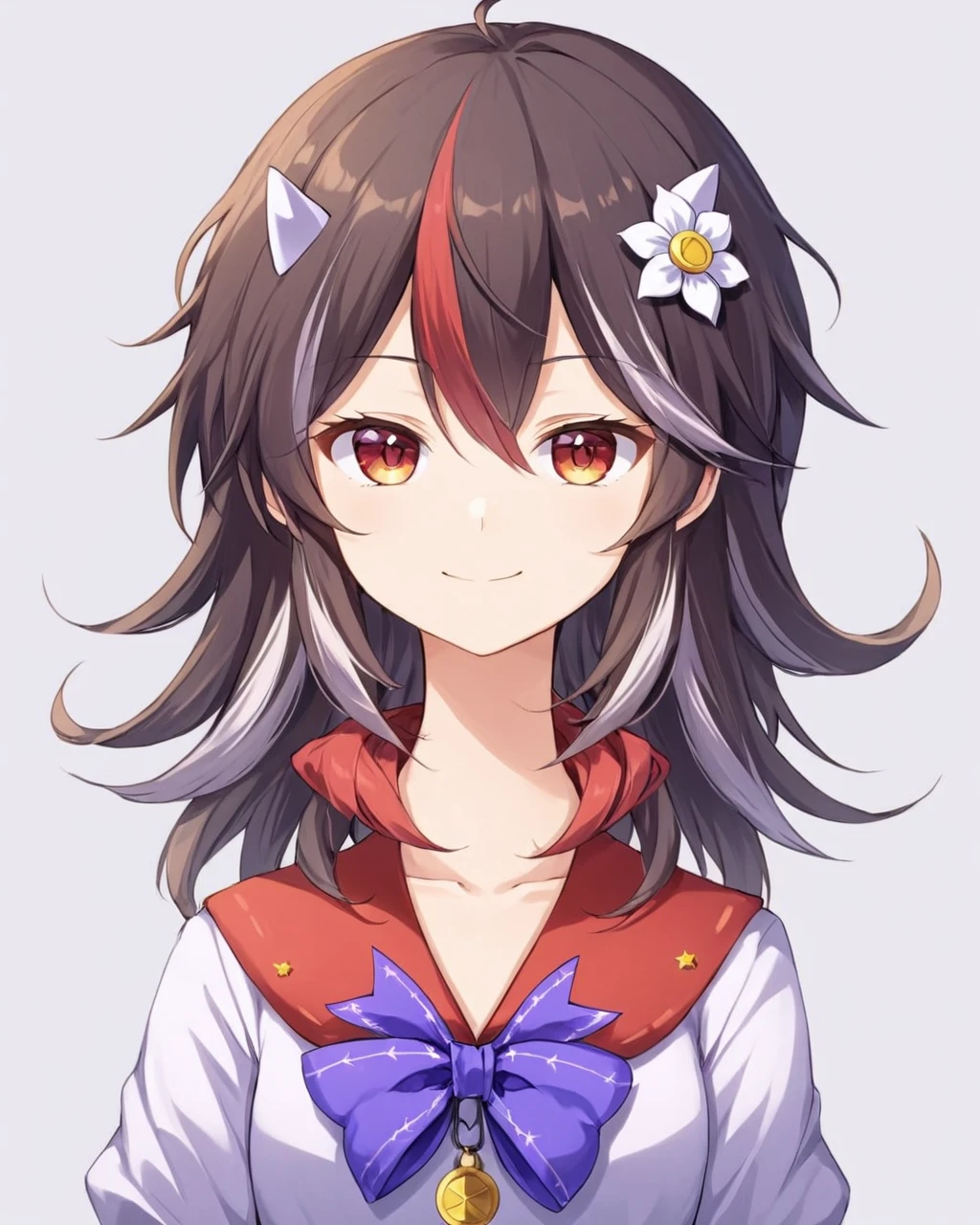 kijin seija,1girl, solo, horns, hair_flower, bow, looking_at_viewer, white_background, smile, simple_background, upper_body, head_tilt
<lora:kijin_seija_image4523_2023-12-20-000008:1>,star-shaped_pupils,symbol-shaped_pupils,. gorgeous,key visual, vibrant, studio anime,award-winning, professional, highly detailed,high budget, cinemascope