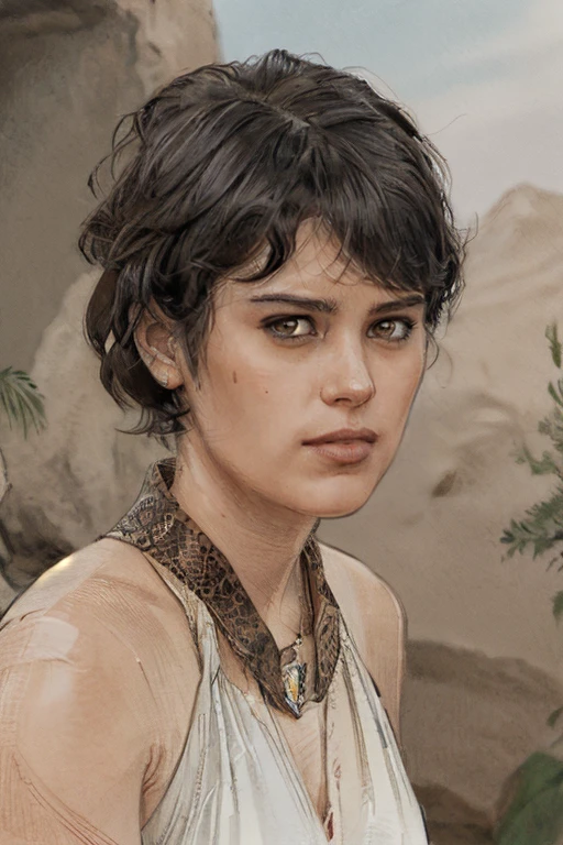 r0s4b3lls, face closeup,short hair, looking at viewer,  illustration, drawing <lora:r0s4b3lls:1>