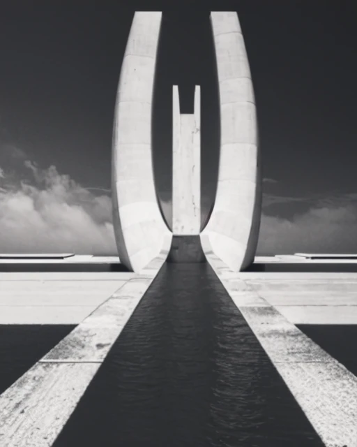 inem,light and shade,buildings,monochrome,white,(Big Dumb Object:1.1),(giant sculpture:1.1),<lora:BDO-B:0.8>,