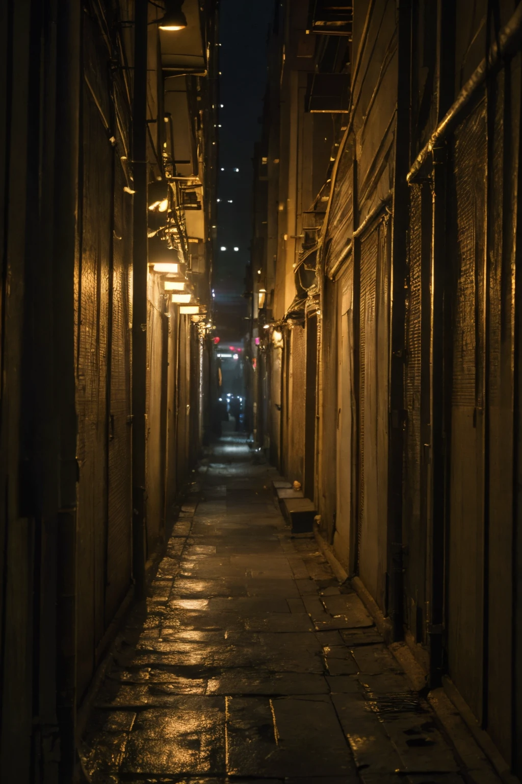 no humans,outdoors,<lora:dirty alley_v1:0.5>, ruanyi046,dirty alley,night,dark,dim lighting,, (8k, RAW photo, best quality, masterpiece:1.3),(realistic, photo-realistic:1.37),realistic skin texture,(photorealistic:1.3),(hyperrealistic:1.2), 1 cute girl,solo,( beautiful eyes:1.2),perfect face