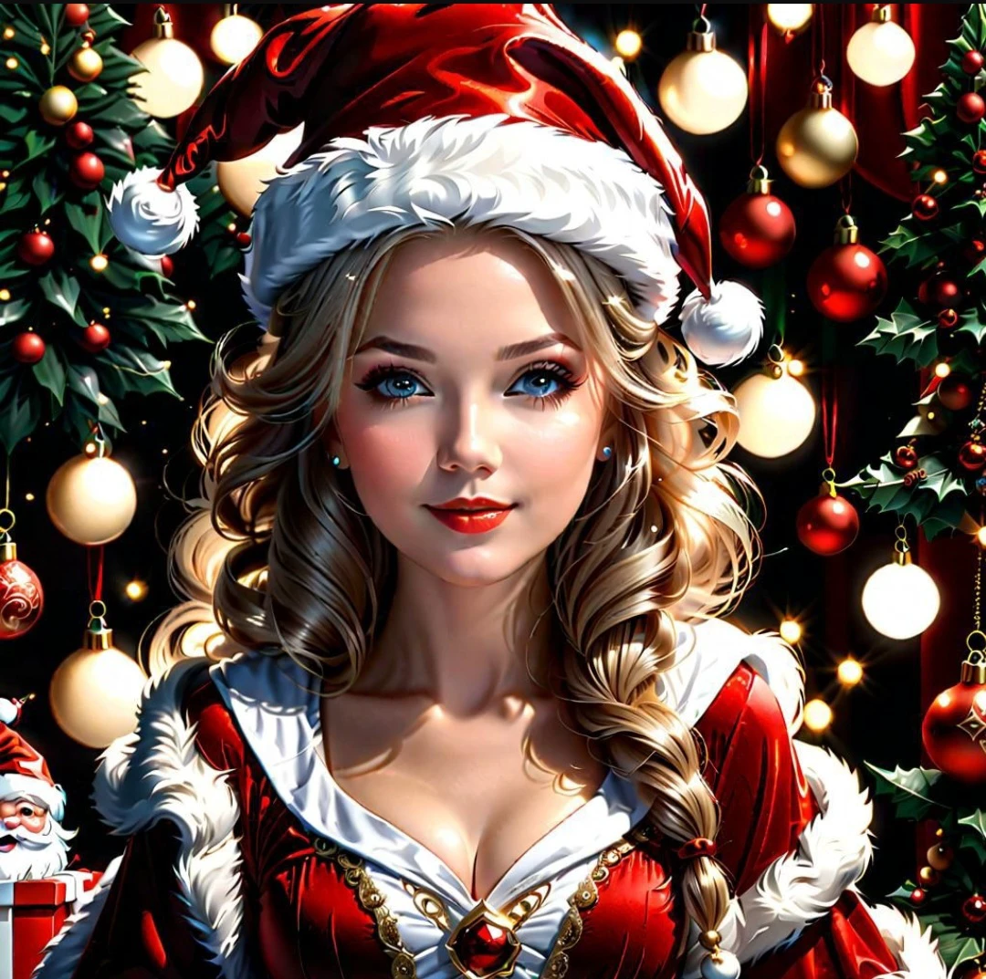 Santa maiden, hyperdetailed, mesmerizing, beautiful, dynamic lighting, inspired by pinteredt art