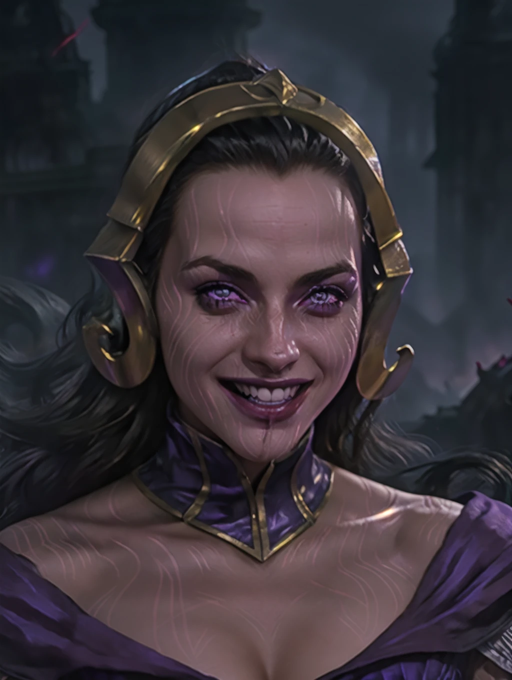 breathtaking <lora:LilianaV1:0.8> LilianaV1, smiling, blood in face, crazy expression, masterpiece, award-winning, professional, highly detailed, dramatic lighting, glow effects, godrays, Hand drawn, render, 8k, octane render, cinema 4d, blender, dark, atmospheric 4k ultra detailed, cinematic, Sharp focus, big depth of field, Masterpiece, colors, 3d octane render, 4k, concept art, trending on artstation, hyperrealistic, Vivid colors, extremely detailed CG unity 8k wallpaper, trending on CGSociety, Intricate, High Detail, dramatic