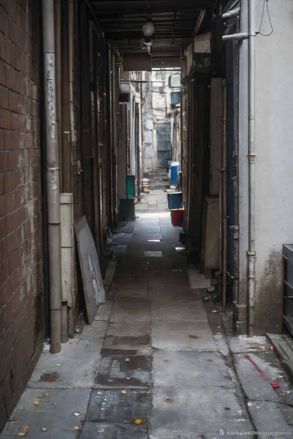 no humans,outdoors,<lora:dirty alley_v1:0.5>, ruanyi046,dirty alley,, (8k, RAW photo, best quality, masterpiece:1.3),(realistic, photo-realistic:1.37),realistic skin texture,(photorealistic:1.3),(hyperrealistic:1.2), 1 cute girl,solo,( beautiful eyes:1.2),perfect face
