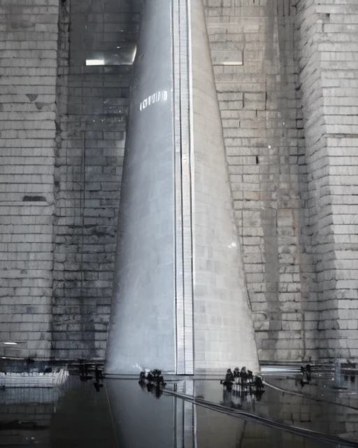 inem,light and shade,buildings,monochrome,white,<lora:BDO-A:1.5>,Big Dumb Object,(giant sculpture:1.1),