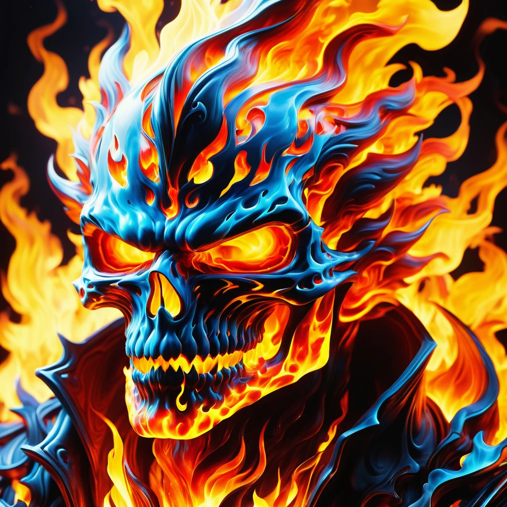 hyper detailed masterpiece, dynamic, awesome quality,DonMF1r3XL firey,buring,blazing,flaming toxic,recondite <lora:DonMF1r3XL-000006:0.85>
