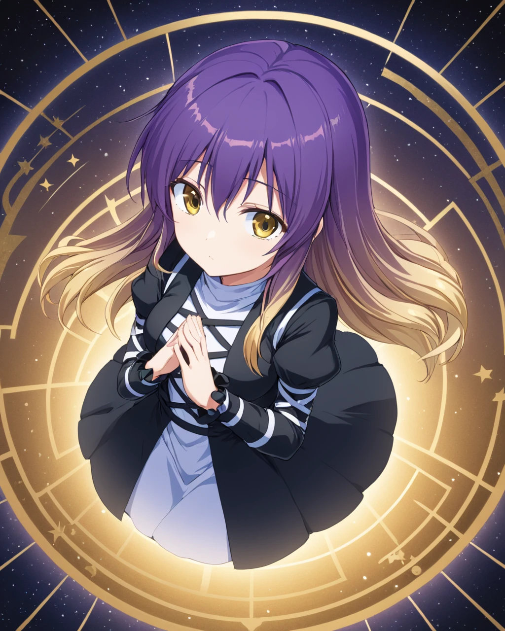 hijiri byakuren,1girl, solo, dress, from_above
<lora:hijiri_byakuren_image2907_2023-12-20:1>,star-shaped_pupils,symbol-shaped_pupils,. gorgeous,key visual, vibrant, studio anime,award-winning, professional, highly detailed,high budget, cinemascope