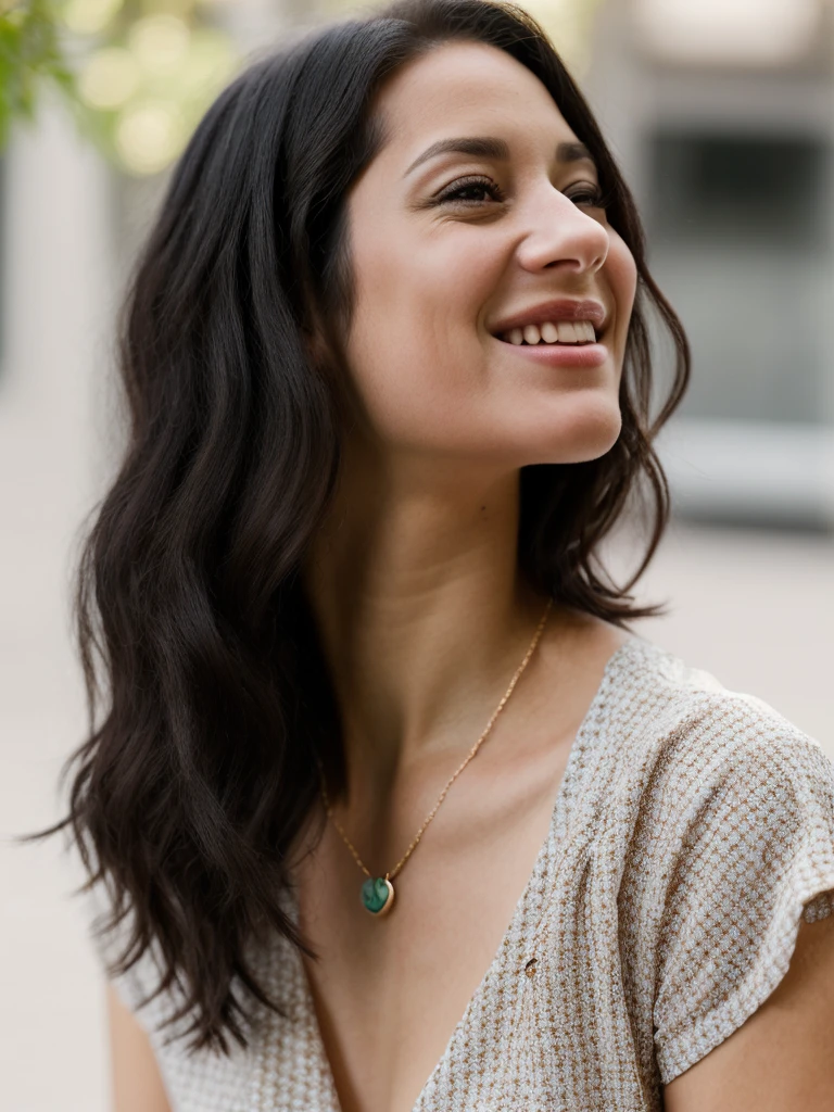 Realistic photo of a beautiful m4r10nc woman, 1girl,solo,smile,shirt,black hair,jewelry,upper body,male focus,striped,lips,ring,striped shirt,realistic,soft lighting, professional Photography, Photorealistic, detailed, RAW, analog, sharp focus, 8k, HD, high quality, masterpiece<lora:m4r10nc:1.0>