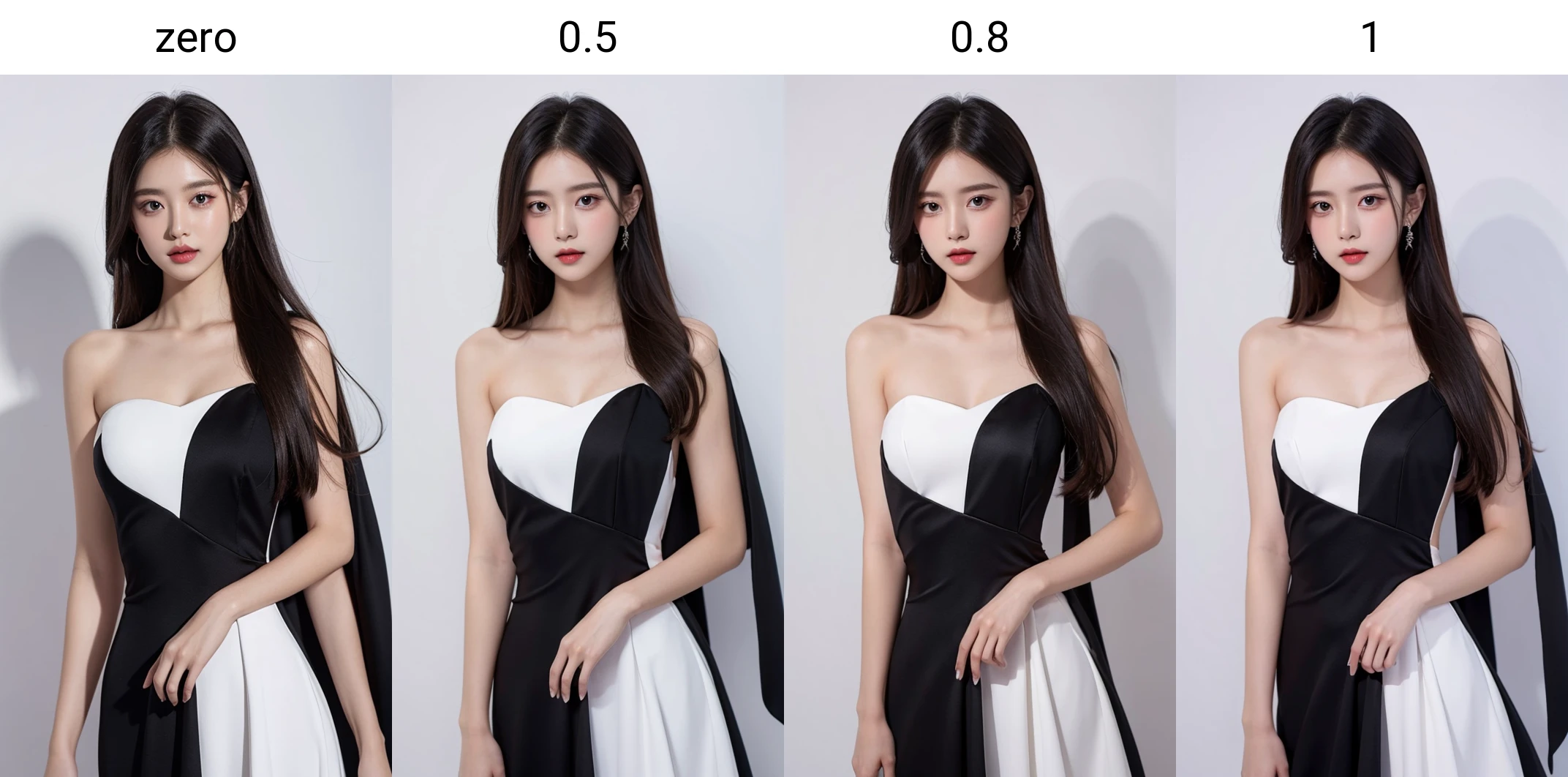 1girl,black evening dress,white_background,<lora:vve:zero>,