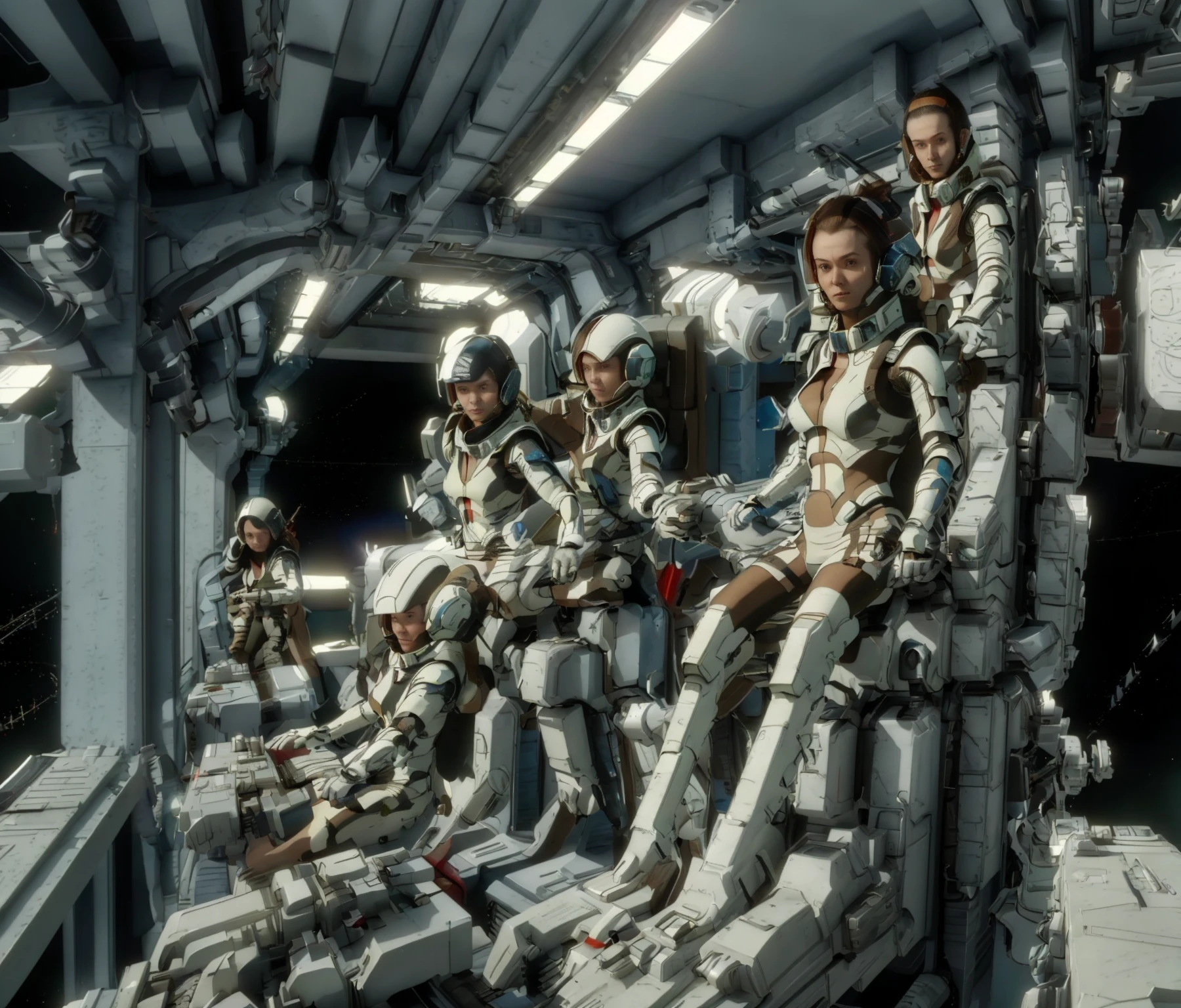 sci-fi, space settlers , 2 girls, spaceship, moon base,(realistic)
<lora:mscockpit:.5> <lora:mocha style:.05>